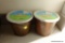 (LAU) CITRONELLA CANDLES; TOTAL OF 2, MADE BY SMART SUMMER LIVING, IN BROWN METAL HANDLED BUCKET