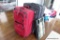 (MLR) ASSORTED SUITCASES; TOTAL OF 3 PIECES. 2 LARGE UPRIGHT ROLLING BAGS IN RED AND GREY (ONE IS BY