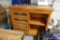 (GAR2) ENTERTAINMENT STAND; MAPLE FINISH ENTERTAINMENT STAND WITH 4 GLASS DRAWERS, AND A SPOT FOR A