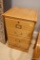 (BO) FILING CABINET; 1 OF A PAIR OF OAK 2 DRAWER FILING CABINETS WITH BRASS PULLS: 16 IN X 18 IN X