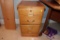 (BO) FILING CABINET; 1 OF A PAIR OF OAK 2 DRAWER FILING CABINETS WITH BRASS PULLS: 16 IN X 18 IN X