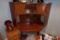 (BO) CORNER DESK AND HUTCH COMBINATION PIECE; CORNER DESK WITH 2 UPPER BLIND STYLE PANELLED DOORS, 1