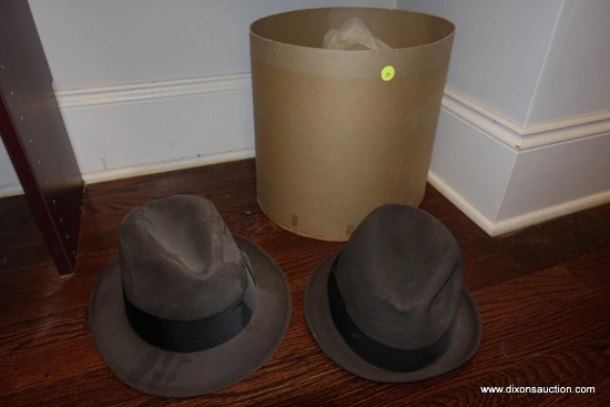 (CLO1) VINTAGE HAT LOT. LOT OF (2) VINTAGE HATS, ONE MADE BY G. RUBINACCI OUT OF NEW YORK.