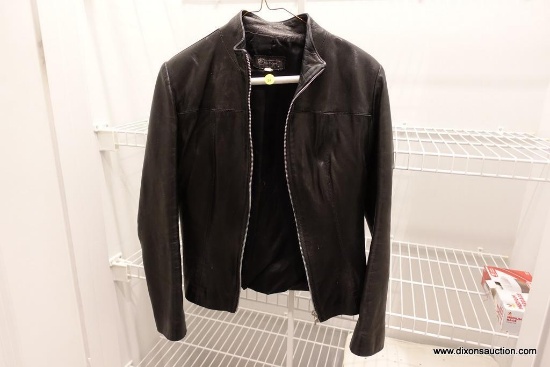 (CLO1) LEATHER JACKET; INCREDIBLY SOFT BLACK LEATHER JACKET BY MARVYN OF PARIS. SIZE ON TAG SAYS 1.
