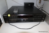 (MBR) SONY COMPACT DISC PLAYER; BLACK IN COLOR, MODEL #CDP-CE525. 5 DISC CHANGER, WITH ORIGINAL