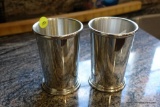 (KIT) MINT JULEP CUPS; TOTAL OF 2. MADE BY SALISBURY PEWTER AND COMES WITH A SMALL INFO CARD ABOUT