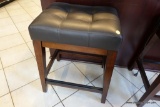 (KIT) BLACK LEATHER STITCHED SEAT BARSTOOL; MADE BY TIMBER INDUSTRIES, THIS 