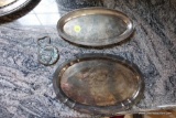 (BN) SILVERPLATE MINT TRAYS; LARGER IS BY WM ROGERS CO, AND SMALLER IS NOT MARKED. BOTH WOULD BE