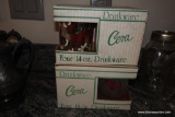 (BN) VINTAGE CERA DRINKWARE; IN ORIGINAL BOX, 2 BOXES EACH CONTAINING FOUR 14 OZ GLASSES. BOTH SETS