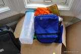 (BN) ASSORTED KITCHEN STORAGE BOX LOT; INCLUDES THERMAL TOTES, BREAD LOAF STORAGE BOX, CHILDREN'S