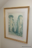 (BA2) FRAMED EGYPTIAN THEMED ARTWORK; FRAMED AND MATTED PRINT OF 