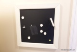 (BA2) CHALKBOARD; FRAMED MAGNETIC CHALKBOARD WITH ERASER AND MAGNETS: 22 IN X 22 IN