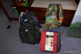 (BLUE) BACKPACKS; LOT OF 5 ASSORTED BACKPACKS (MOUNTAIN TERRAIN, OGIO, ETC.). INCLUDES 2 BRAND NEW