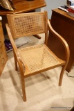 (BO) ARMCHAIR; CANE BACK AND CANE BOTTOM OAK ARM CHAIR: 22 IN X 20 IN X 32 IN