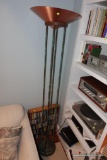 (BO) TORCHIERE LAMP; GREEN AND COPPER TONED TORCHIERE LAMP: 72 IN TALL