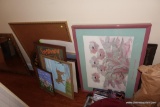 (BBR) LOT OF FRAMED ITEMS; LOT OF ASSORTED FRAMED ITEMS: SWEENEY TODD, DOG PAINTINGS, FLORAL