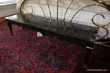 (BBR) MARBLE TOP BENCH; LONG BENCH LOCATED AT FOOT OF BED, HAS BLACK AND WHITE MARBLE TOP, SQUARE