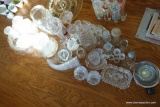 (REC) CRYSTAL AND CUT GLASS LOT; LARGE ASSORTMENT OF BRILLIANTLY CUT GLASS AS WELL AS LEAD CRYSTAL