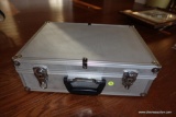 (REC) METAL LOCKING BRIEFCASE; WITH 2 KEYS, ABOUT 2 FT WIDE.