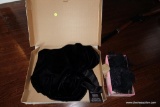 (MBR) ACCESSORIES LOT; INCLUDES 3 SETS OF ROSARY BEADS, A BLACK LACE SCARF, A NAVY BLUE BEADED