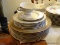 (KIT) 18 PCS. OF CASTLETON CHINA IN THE LACE PATTERN- 9 DINNER PLATES, 6 LUNCHEON PLATES, 2 BREAD