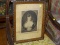 (BED 3) ANTIQUE FRAMED AND MATTED ENGRAVING OF LADY BY T. APPLETON IN FANCY CARVED OAK FRAME- 12.5