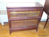 (DOWN BED) ANTIQUE MAHOGANY MACEY'S 2 STACK BOOKCASE- ORIGINAL FINISH- 34