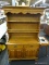 HEYWOOD-WAKEFIELD MAPLE HUTCH AND BUFFET; OPEN TOP DESIGN HAS CROWN MOLDING ALONG UPPER SURFACE,