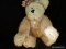 BOYDS BEAR PLUSH FIGURINE; PINK AND TAN BEAR, WITH TAGS STILL ATTACHED, NAMED 