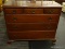 VINTAGE CHERRY CHIPPENDALE CHEST; ROUNDED CORNERS ON TOP SURFACE, 3 TOP ROW DRAWERS OVER 3 FULL