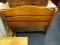 VINTAGE TWIN BED; MAPLE BODY TWIN SIZE BED WITH WOODEN RAILS. MEASURES 42 IN X 81 IN X 38 IN
