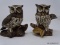 OWL FIGURINES; PAIR OF CERAMIC OWLS BY HOMCO. EACH STANDS 5 IN TALL