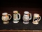 BEER STEINS; LOT OF 4 MINIATURE BEERS STEINS (3 ARE AVON AND 1 IS MADE IN GERMANY)