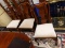 FORMAL DINING CHAIRS; 8 MAHOGANY QUEEN ANNE FIDDLE BACK AND UPHOLSTERED CHAIRS (1 IS AN ARMCHAIR AND