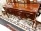 AMERICAN DREW SIDEBOARD; MAHOGANY QUEEN ANNE 3 DRAWER SIDEBOARD WITH SHELL CARVED SKIRT. DRAWERS