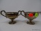 (DIS) STERLING CREAMER AND SUGAR BOWL; PAIR OF EMPIRE WEIGHTED STERLING PIECES, NUMBERED #22 ON