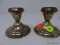 (DIS) STERLING CANDLESTICKS; GARDEN SILVERSMITHS LTD, PAIR OF WEIGHTED CANDLESTICKS WITH ROUND BASES