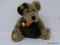 (DIS) BOYDS BEARS FIGURINE; ADORABLE TEDDY BEAR IN FOREST GREEN VELVET JUMPER AND BOW, WITH ORIGINAL
