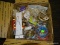 (TAB) DEALERS BOX LOT; INCLUDES COSTUME JEWELRY CONTENTS OF NECKLACES AND BRACELETS AND MORE!