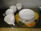 (DIS) CUPS/PLATES LOT; 4 LENOX TEA CUPS WITH LENOX SAUCERS AND A NORITAKE HAND PAINTED PLATE WITH