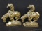 VTG BRONZE REMINGTON-STYLE BOOKENDS; VERY DARK BROWN IN COLOR, EACH MEASURES 6 IN TALL. SIMILAR