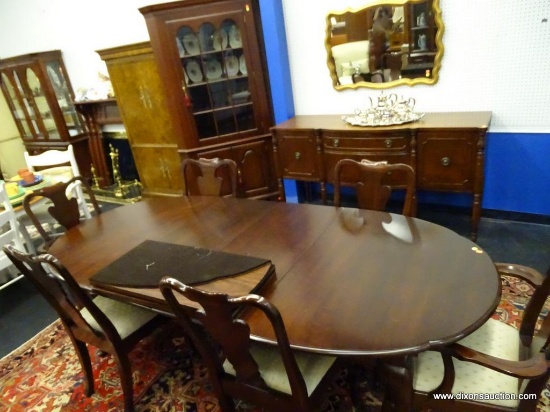 STATTON FURNITURE CO FORMAL DINING ROOM TABLE/CHAIRS; OLDE TOWNE CHERRY FINISH MAKES THIS OVAL