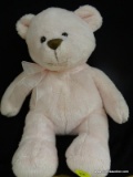 PINK PLUSH TEDDY BEAR BY ANIMAL ADVENTURE; MEASURES ABOUT 10 IN TALL, IN SEATED POSITION.