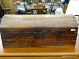 ANTIQUE CHEST; 2 HANDLED CHEST WITH DOME TOP. GREAT FOR STOWING AWAY YOUR OWN PERSONAL TREASURES!