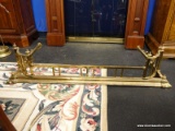 BRASS FIREPLACE FENDER; MEASURES 54 IN X 15 IN X 11 IN. MAKES AN EXCELLENT FIREPLACE ACCENT PIECE