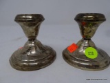 (DIS) STERLING CANDLESTICKS; GARDEN SILVERSMITHS LTD, PAIR OF WEIGHTED CANDLESTICKS WITH ROUND BASES