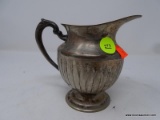 (DIS) STERLING SMALL PEDESTAL CREAMER/PITCHER; SINGLE HANDLE PITCHER WITH FLUTED SIDES AND A ROUND