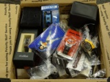 (TAB) DEALERS BOX LOT; INCLUDES COSTUME JEWELRY CONTENTS OF ASSORTED WATCHES OF VARYING STYLES AND