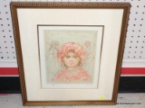 (DIS) ARTWORK; NUMBERED LITHOGRAPH FROM THE CHILDREN SERIES BY ARTIST EDNA HIBEL. 1 OF 4, NUMBERED