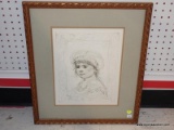 (DIS) ART SKETCH; FRAMED ARTIST SKETCH BY EDNA HIBEL. NUMBERED 36/315, SIGNED BY THE LATE ARTIST IN